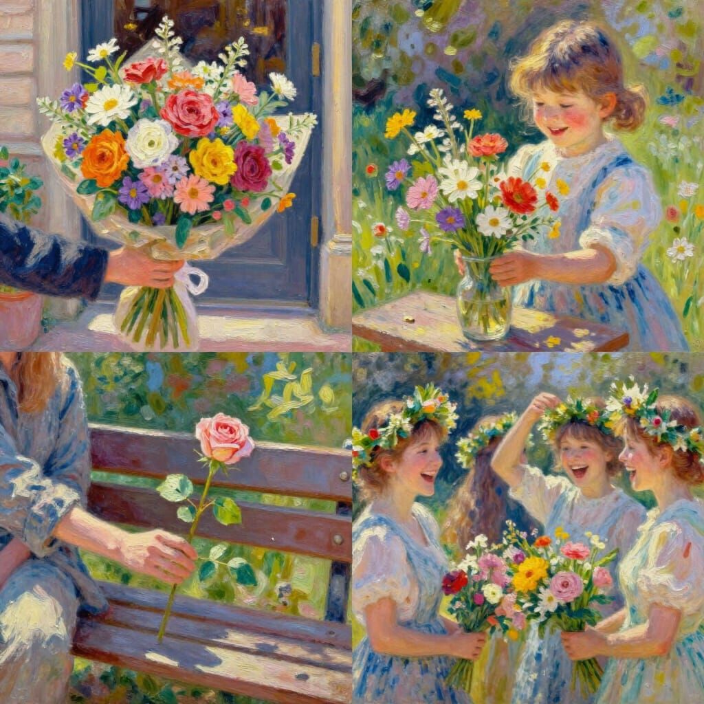 Four Ways to Brighten a Day with Flowers in Oil Painting Sty...