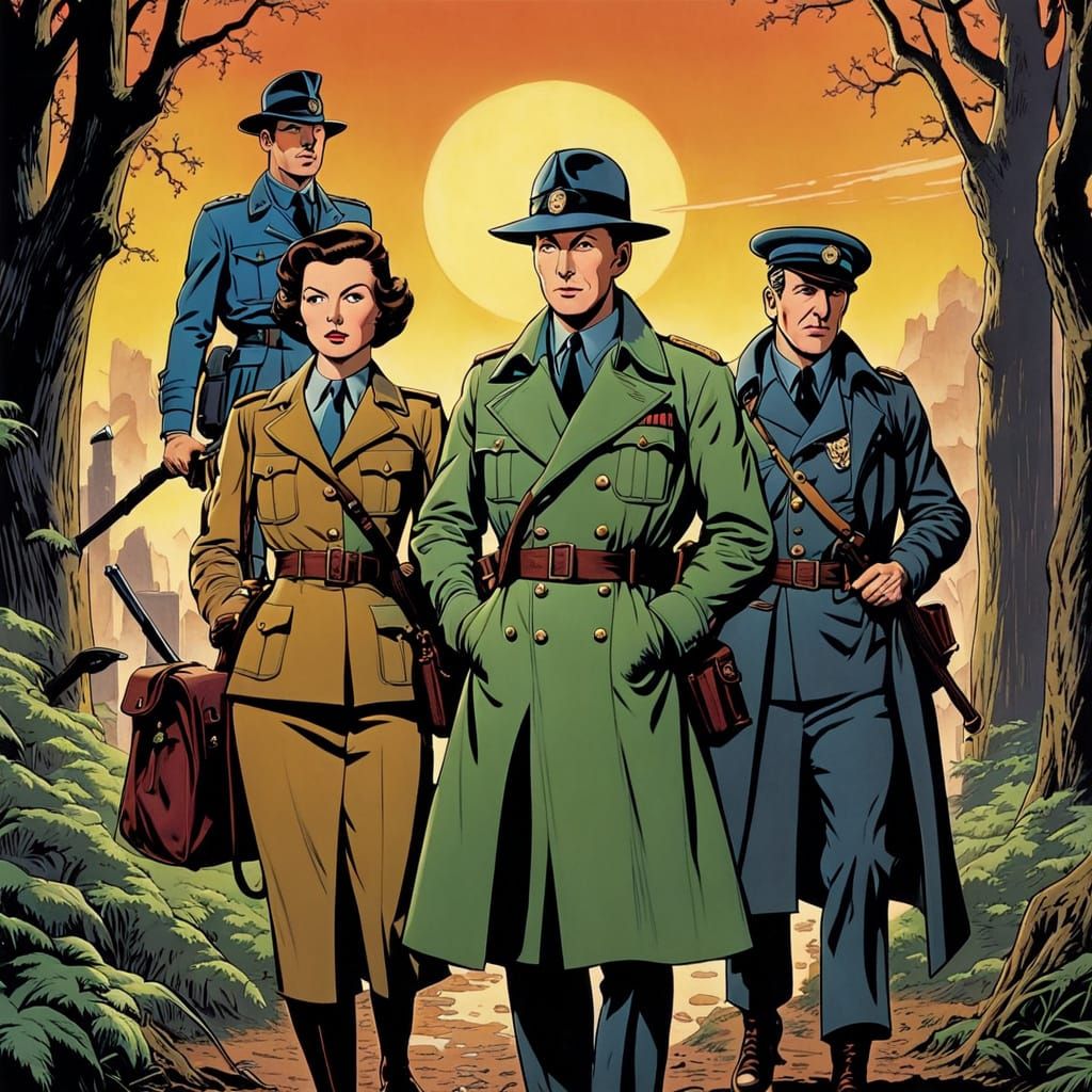 Vintage Comic Book Style Blake and Mortimer Adventure