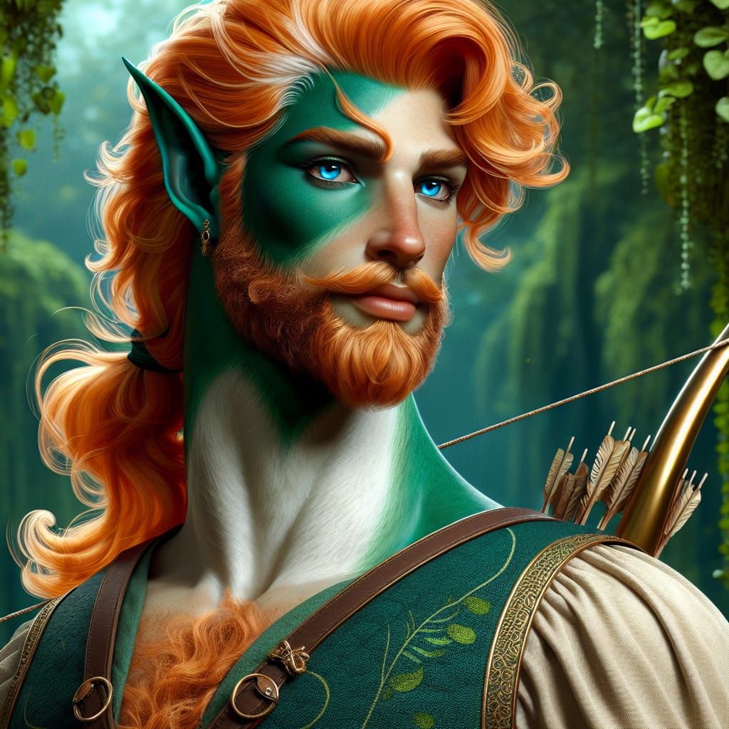 Handsome Centaur Archer in Lush Forest, D&D Style