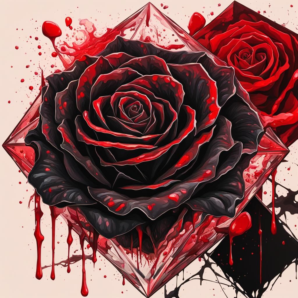 Black Rose and Blood Through a Red Prism