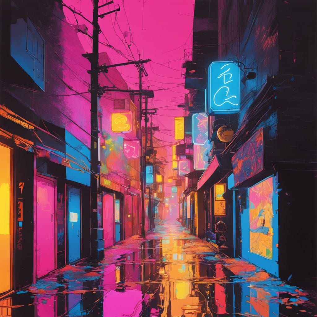 Majestic Ronin Samurai in Neon Dreamscape