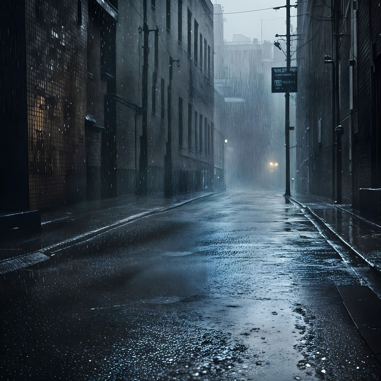 Rainy Alleyway: Professional Photography with Bokeh