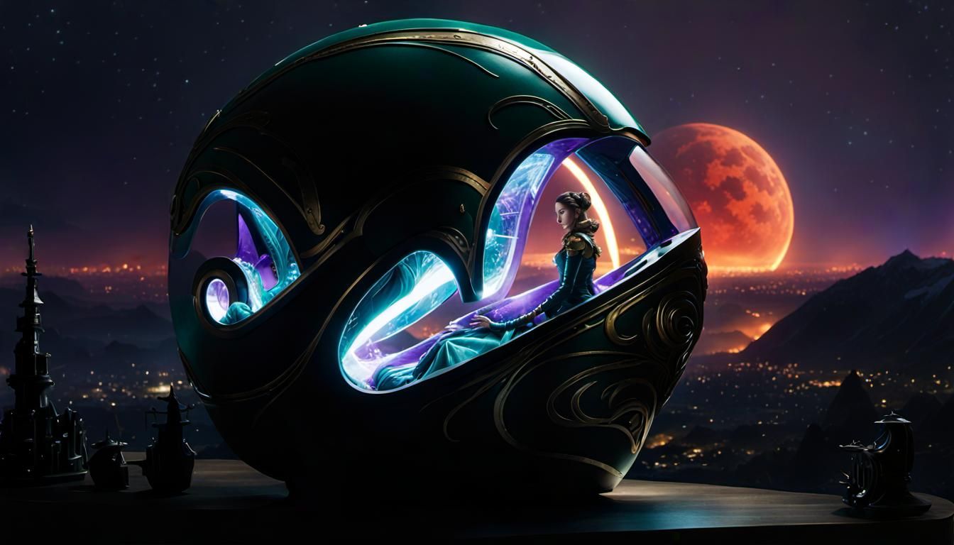 Android Women in Space Cafe: Retro-Futuristic Sci-Fi