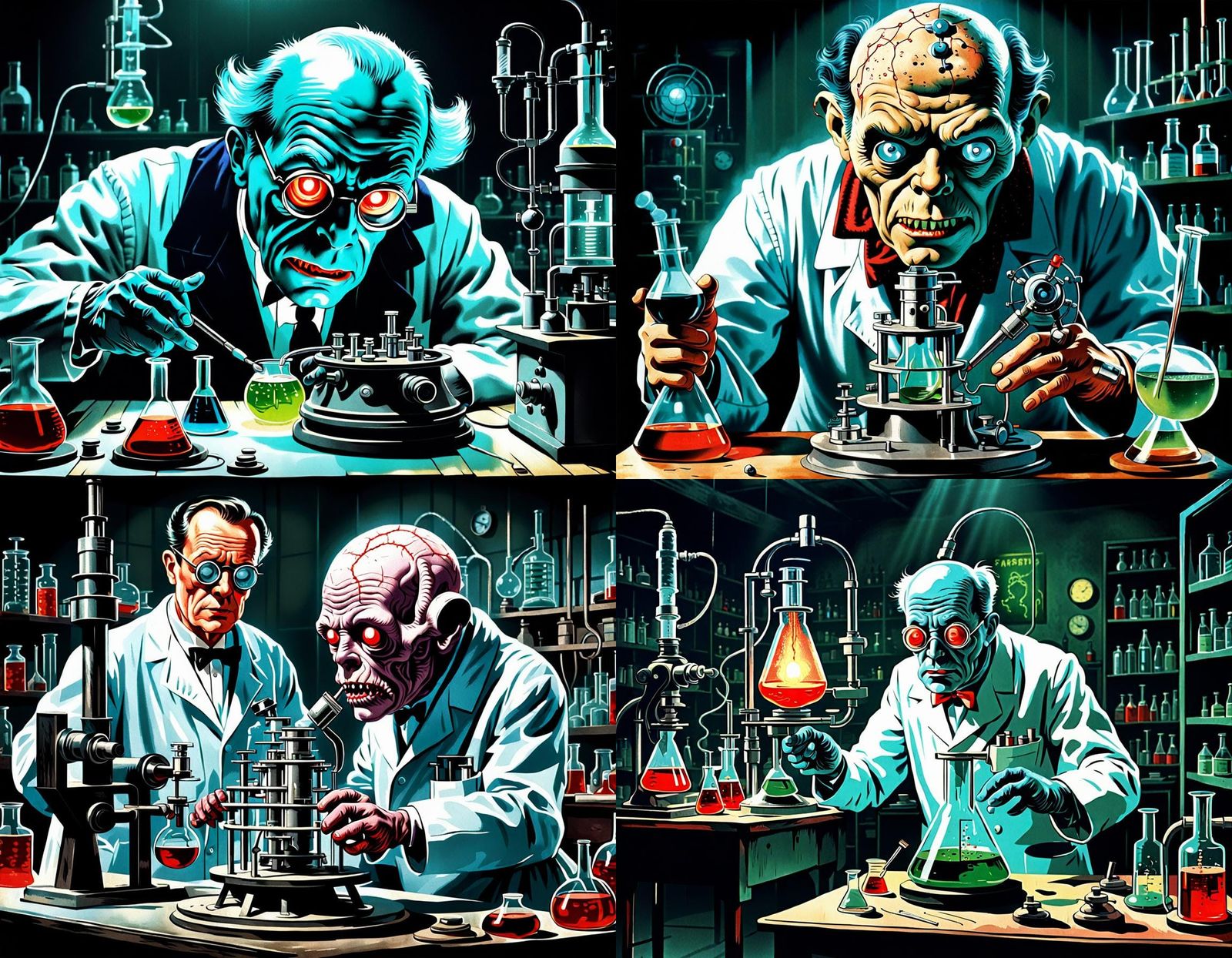1950s Movie Poster: Crackpot Scientist's Sinister Lab