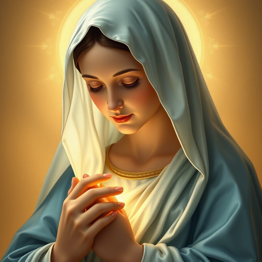 The Compassionate Virgin Mary in Ethereal Devotional Style