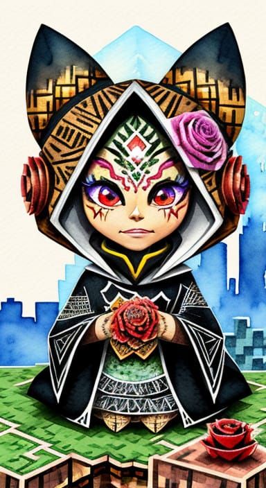 Epic Cyberpunk Chibi Portrait with Intricate Details