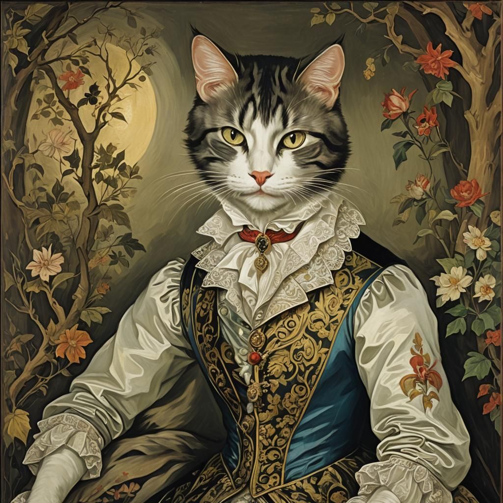Vampire Cat Lover: A Neoclassical Portrait