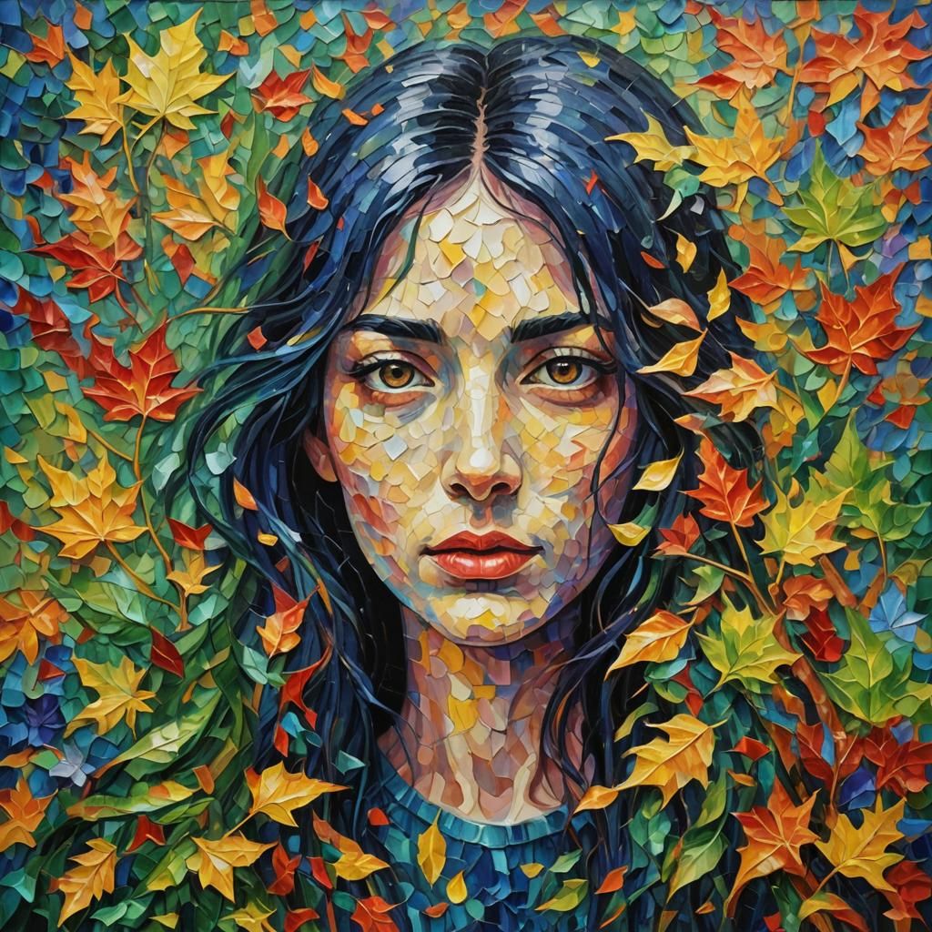 Abstract Desire: A Neo-Impressionist Oil Painting