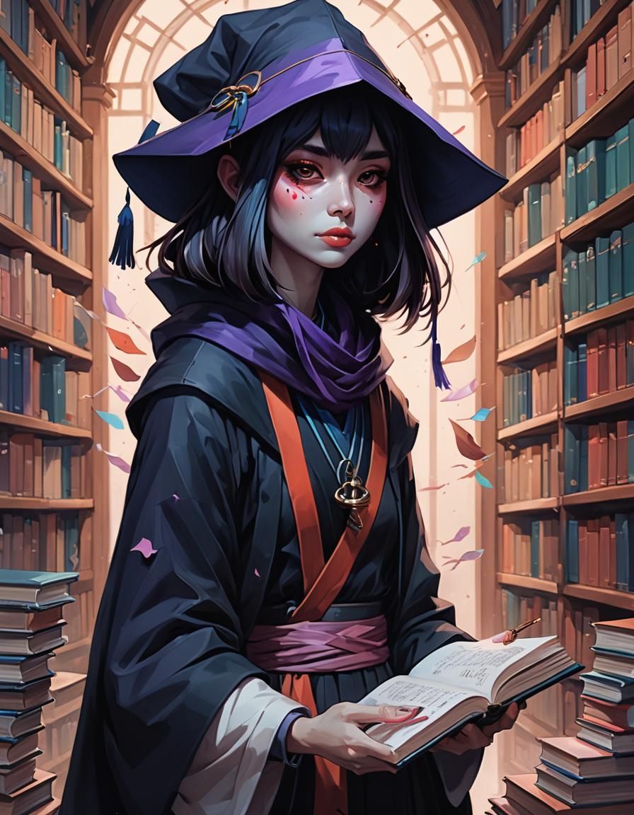 Kenku Librarian in Japanese Pop Surrealism