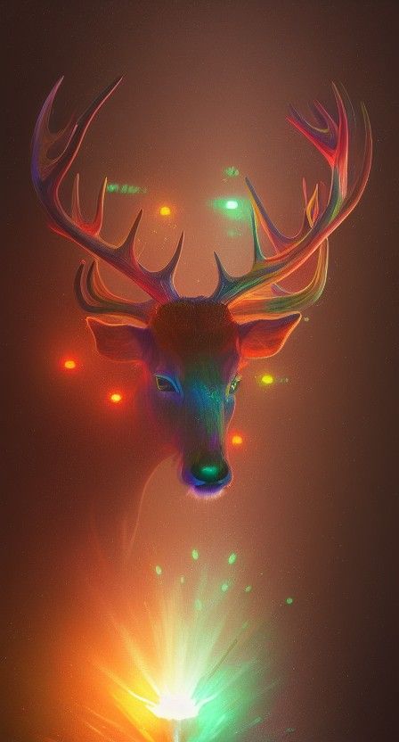 Hyperdetailed Multicolored Deer Fantasy Concept Art