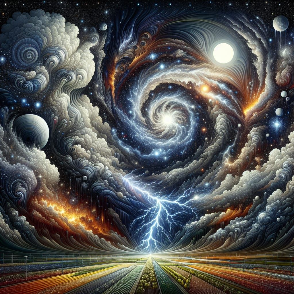 Celestial Star Storm in Abstract Fractal Style