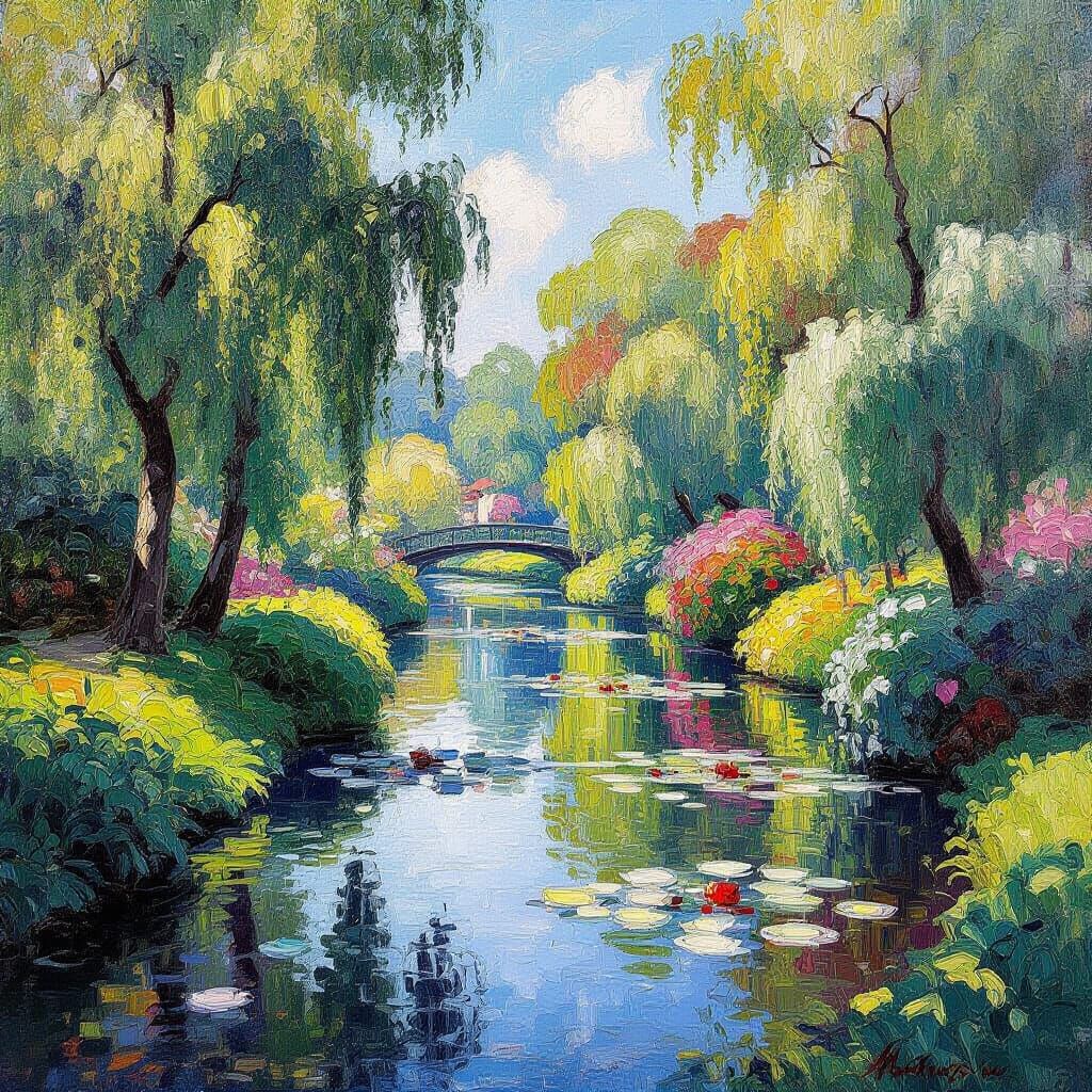 Monet Style Whimsical Landscape Painting
