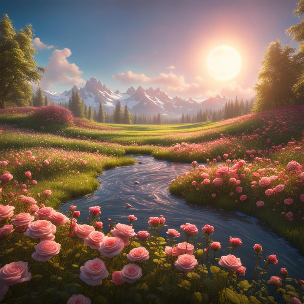 Whirlpool Draining into Sunny Rose Meadow