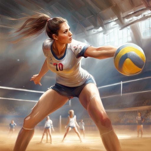 Beautiful Female Volleyball Player, Royo