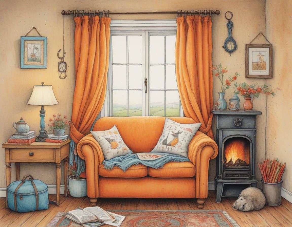 Charming Cartoon Home in Vibrant Colors