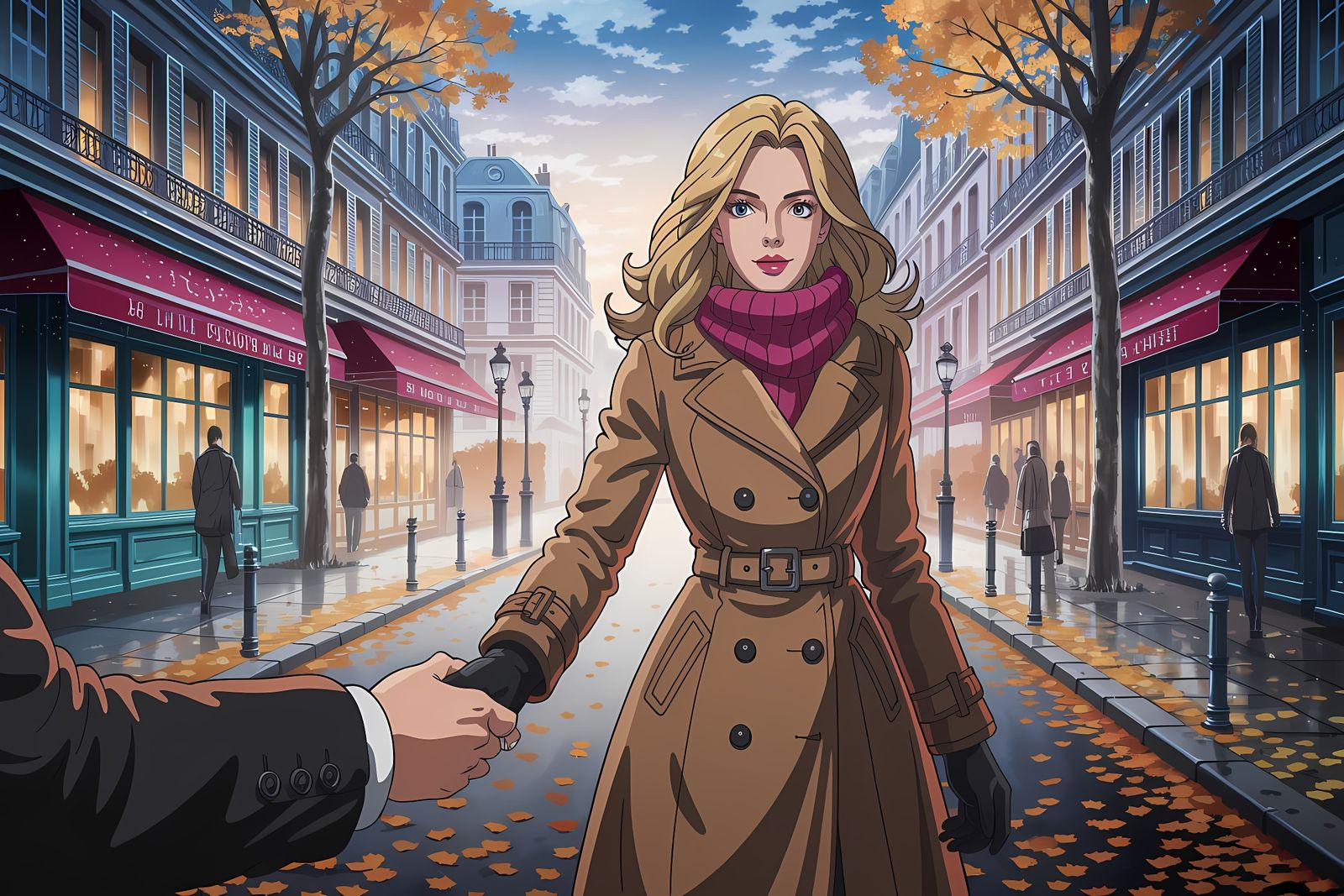 Autumn Romance in Paris: A Digital Painting