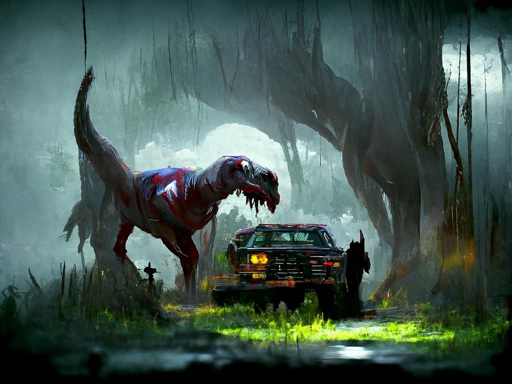 Sinister T-Rex in Jurassic Park Style