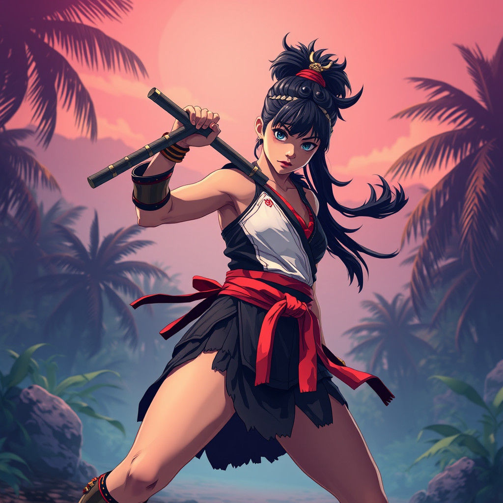 Fierce Paraguayan Warrior in Manga Style