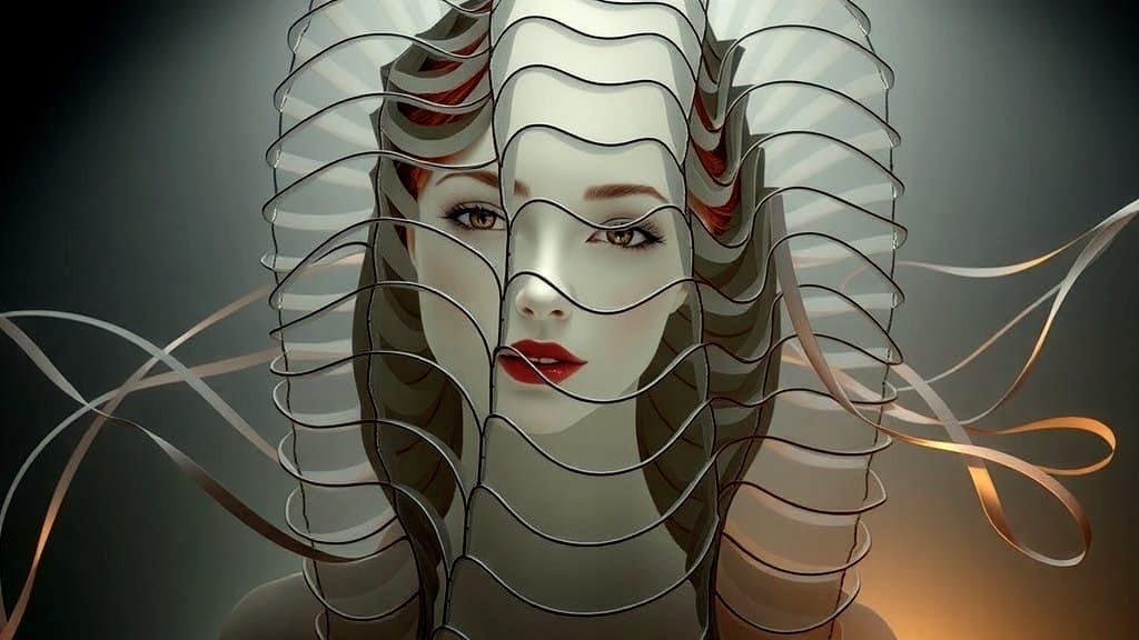 Translucent Glowing Red Lips in Minimalist Deshabille