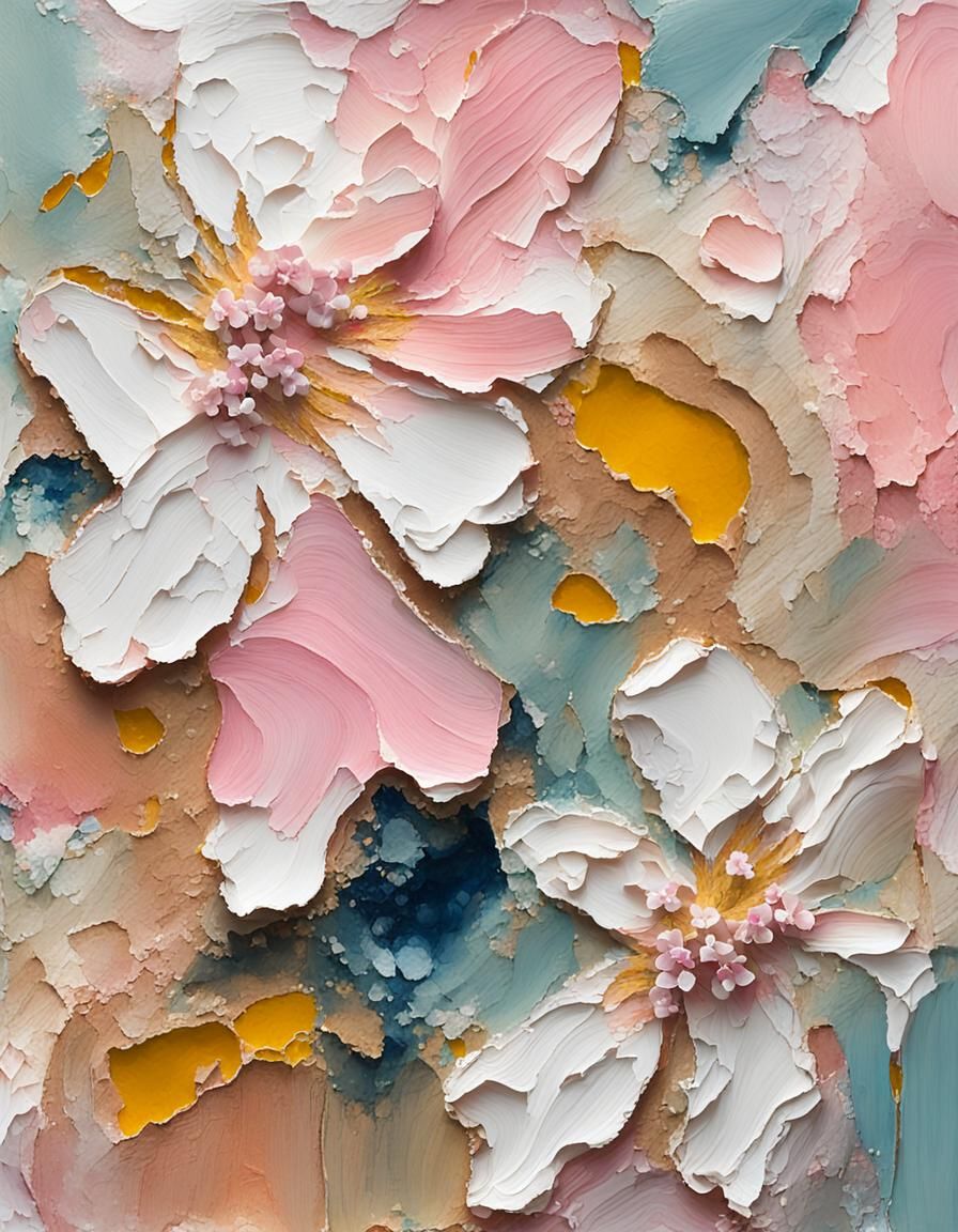 Abstract Expressionism: Blossoms in Mixed Media