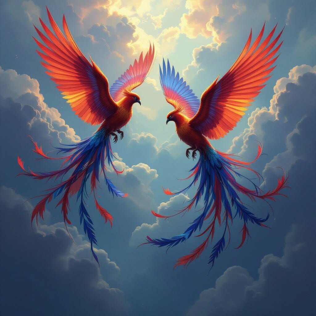 Majestic Sky Dancers in Dark Fantasy Concept Art