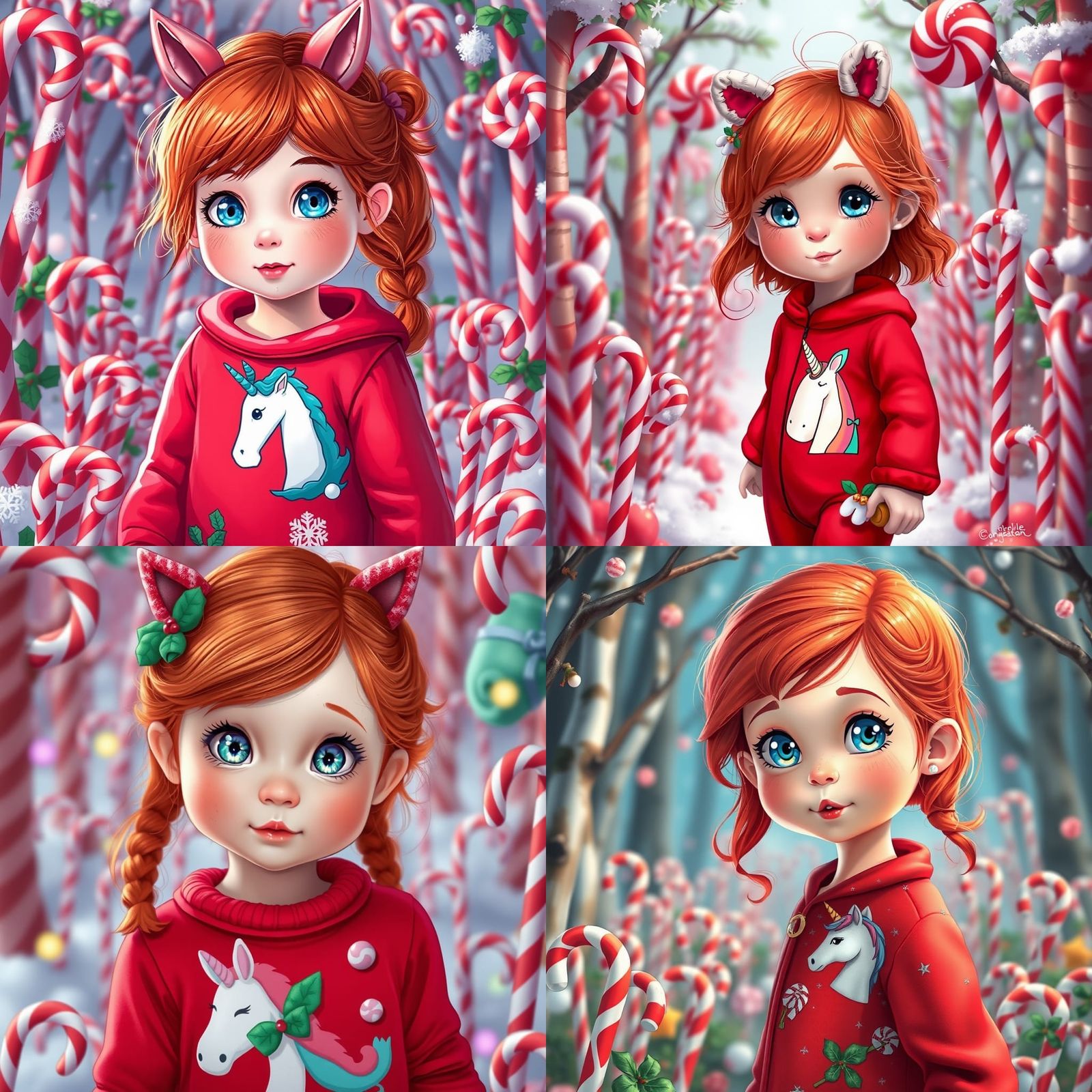 Girl in Candyland Forest: Hyperrealistic Digital Art