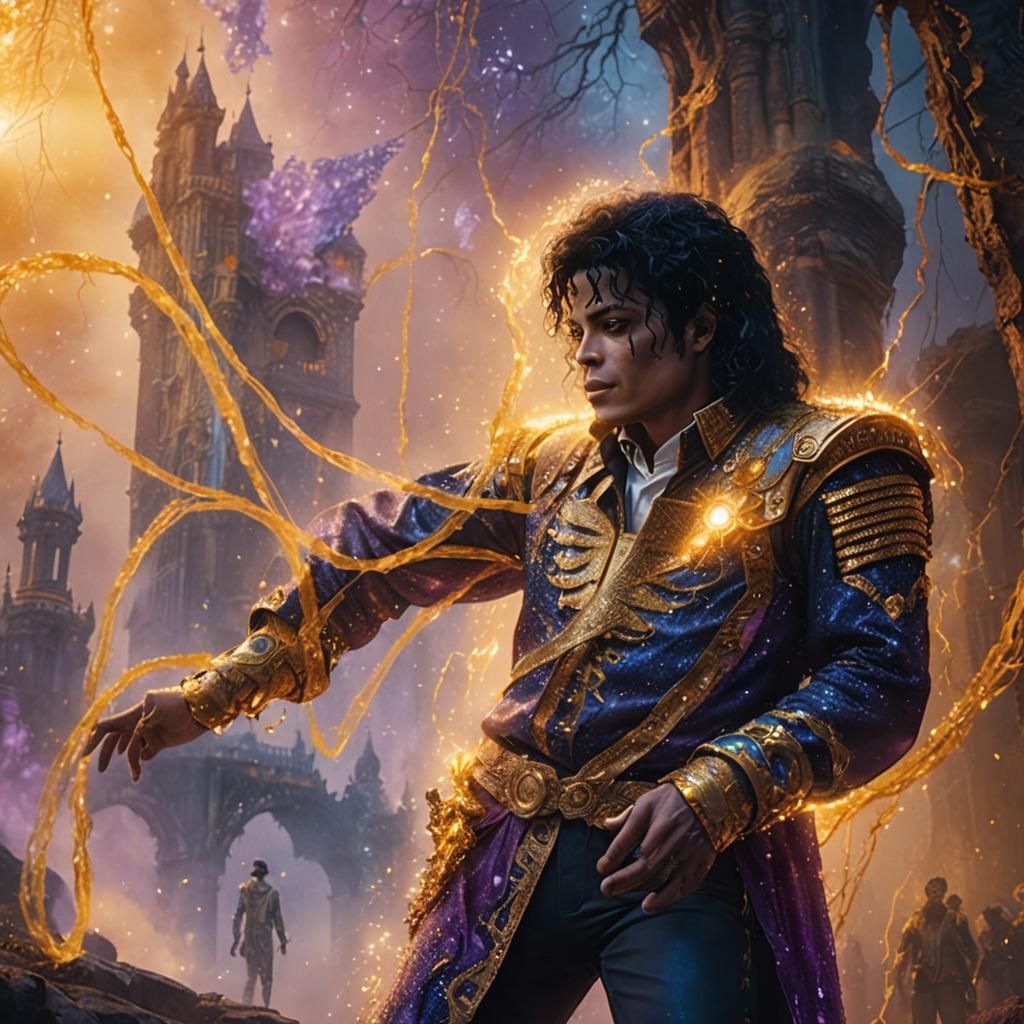 Michael Jackson in Fantastical Environment, Digital Art