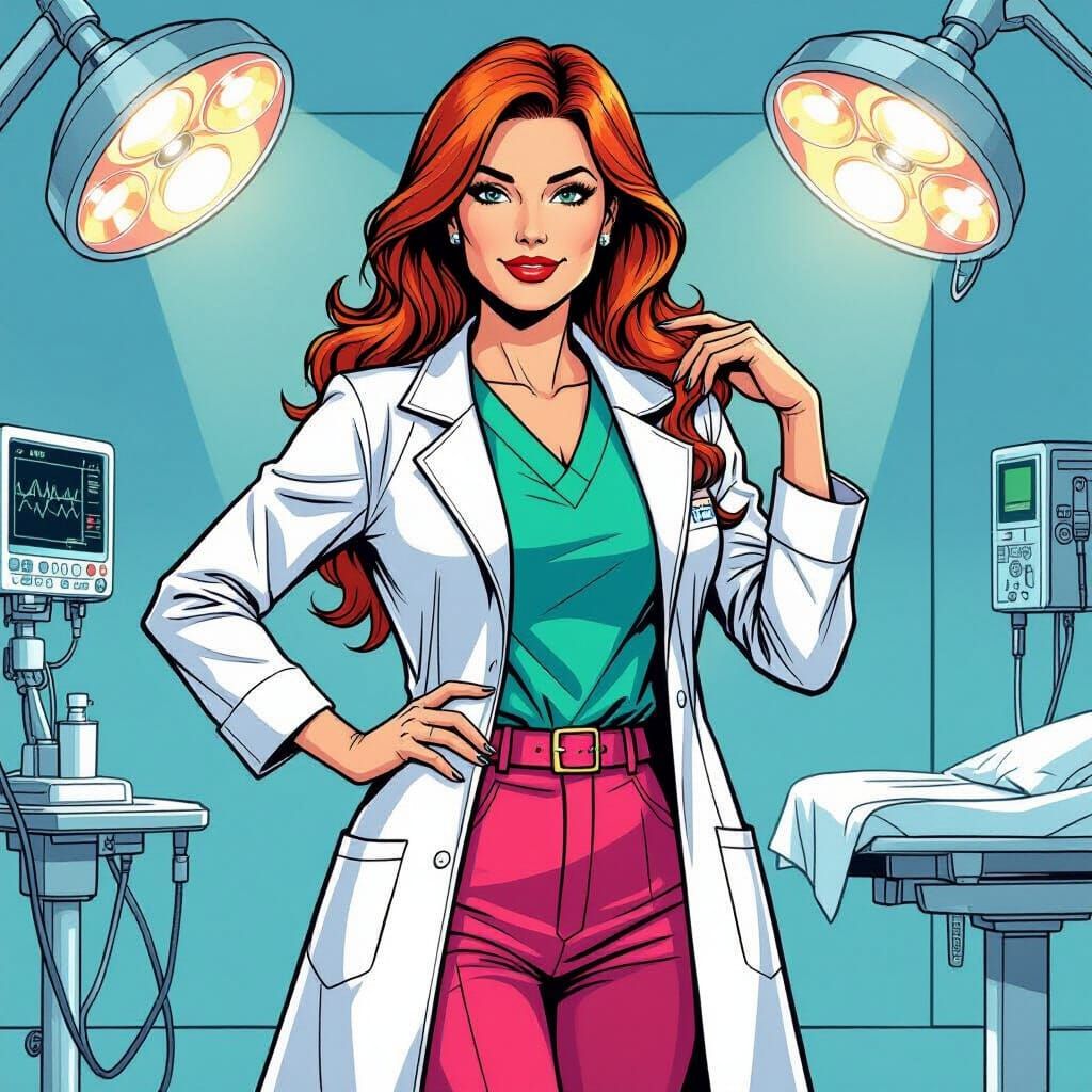 Mary Jane Watson as Doctor in Comic Book Style