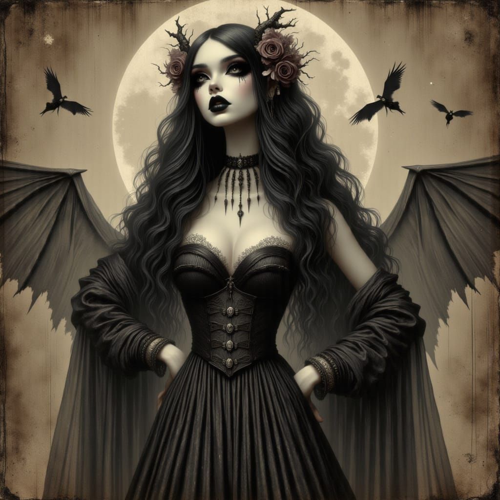 Gothic Princess in the Style of Luis Royo and Karol Bak