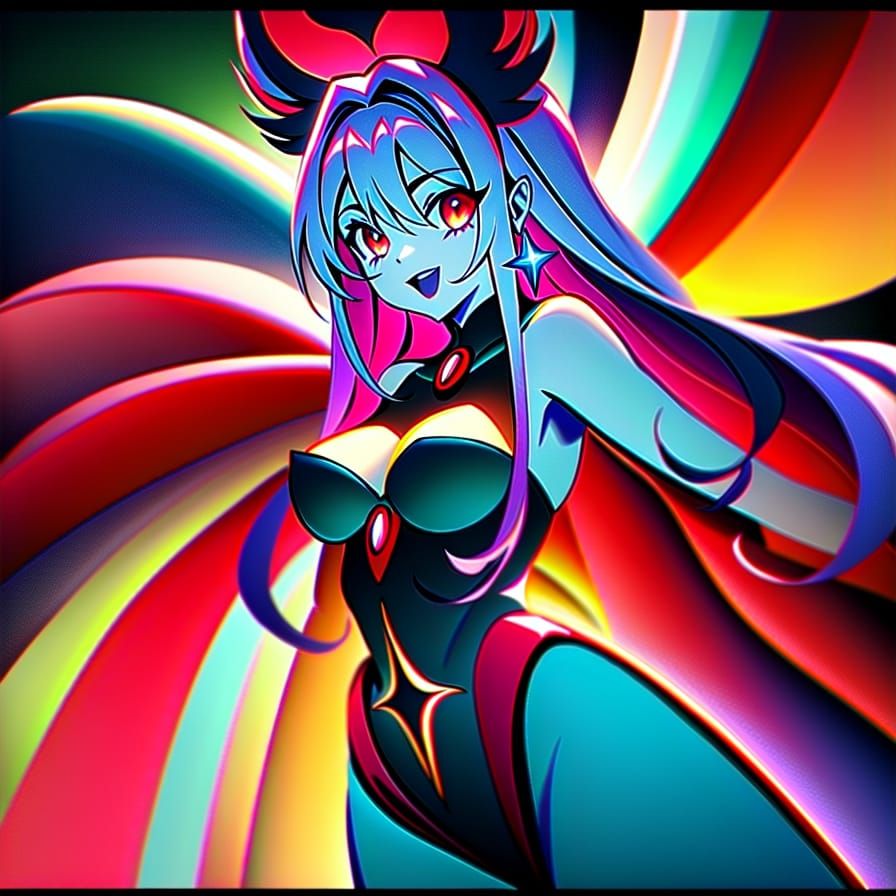 Holy Maiden Devours Prey in Cosmic Nebula