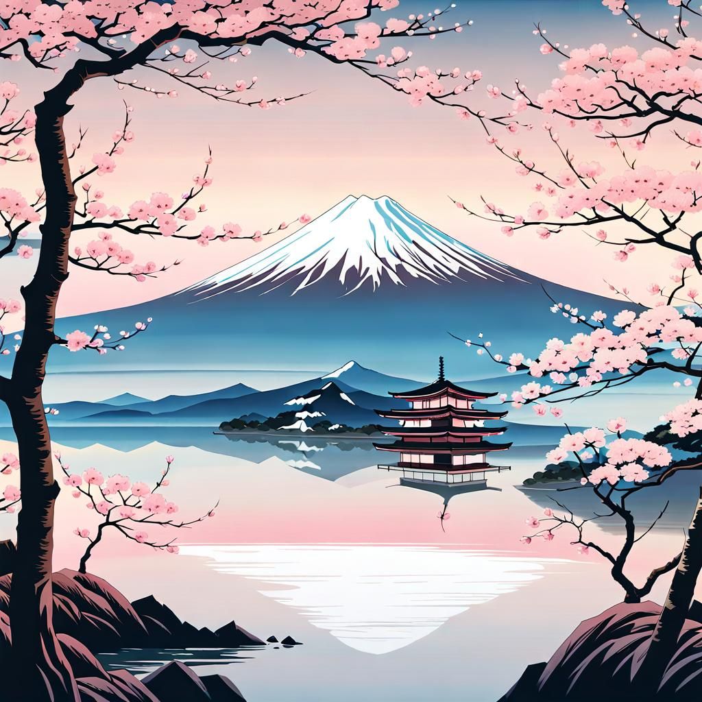 Traditional Japanese woodblock prints, art that reflects the...