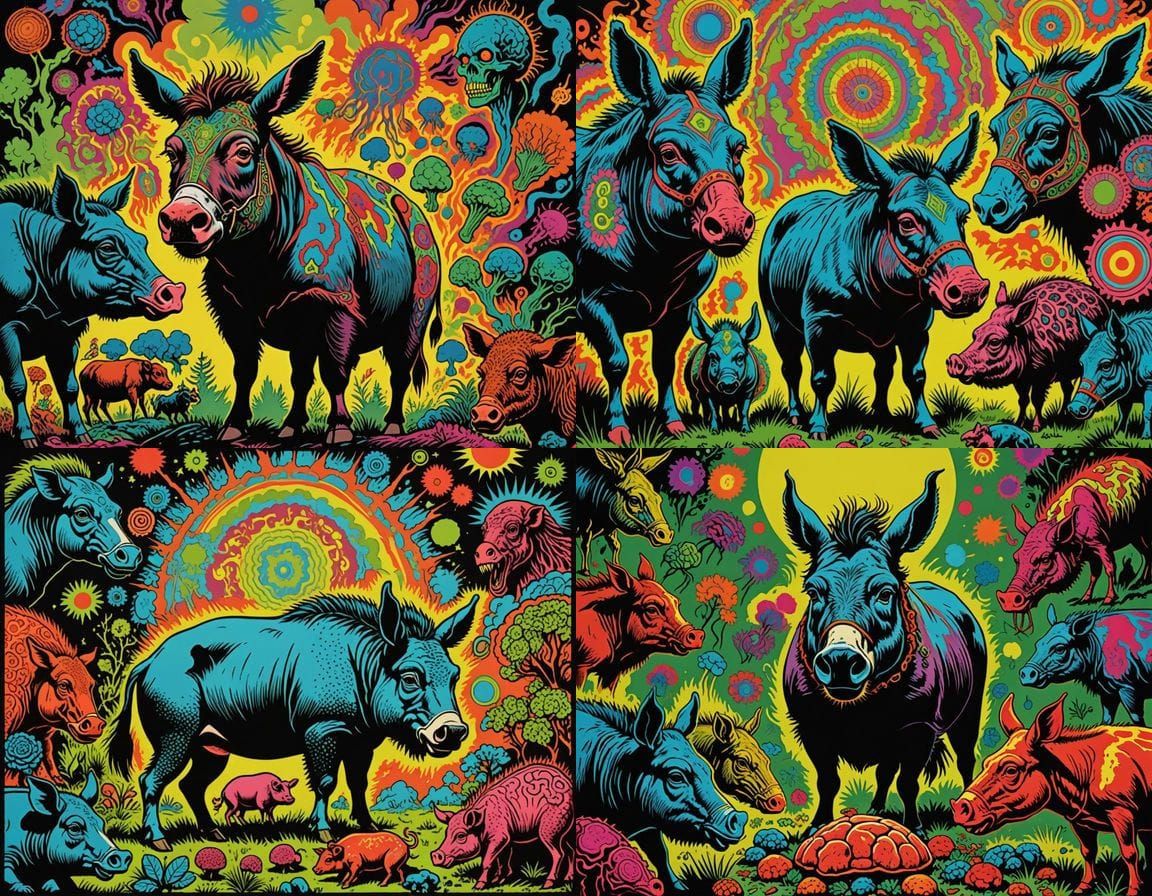 Vibrant Day-Glo 1960s-Inspired Poster Art