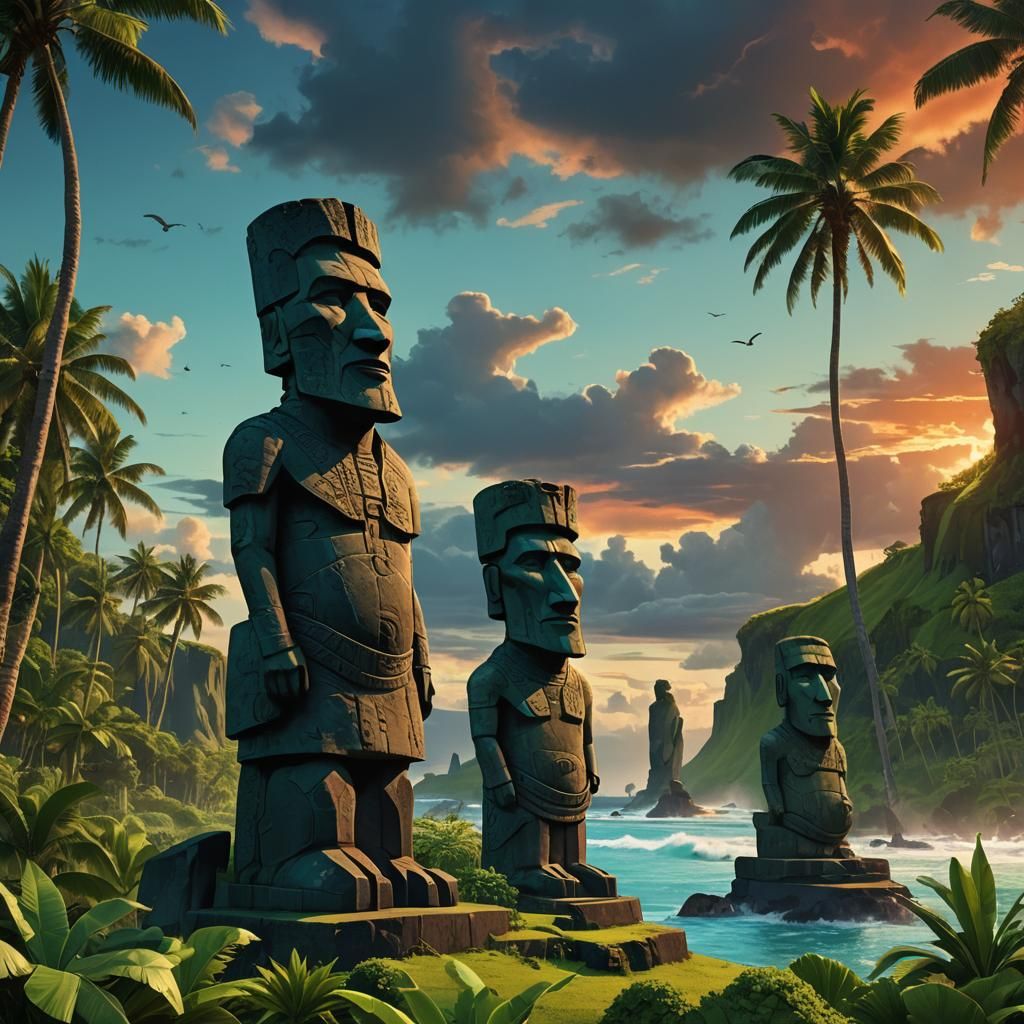 Dr. Strange on Easter Island at Sunset