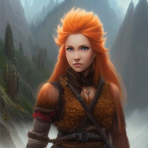 Halfling Adventurer in Misty Mountains, Detailed Portrait
