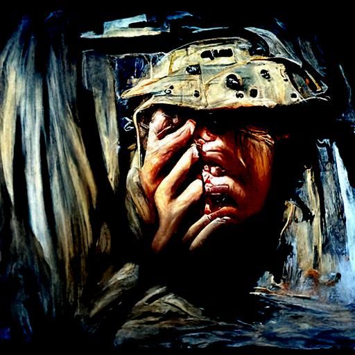 Oil Painting of Post Traumatic Stress Disorder