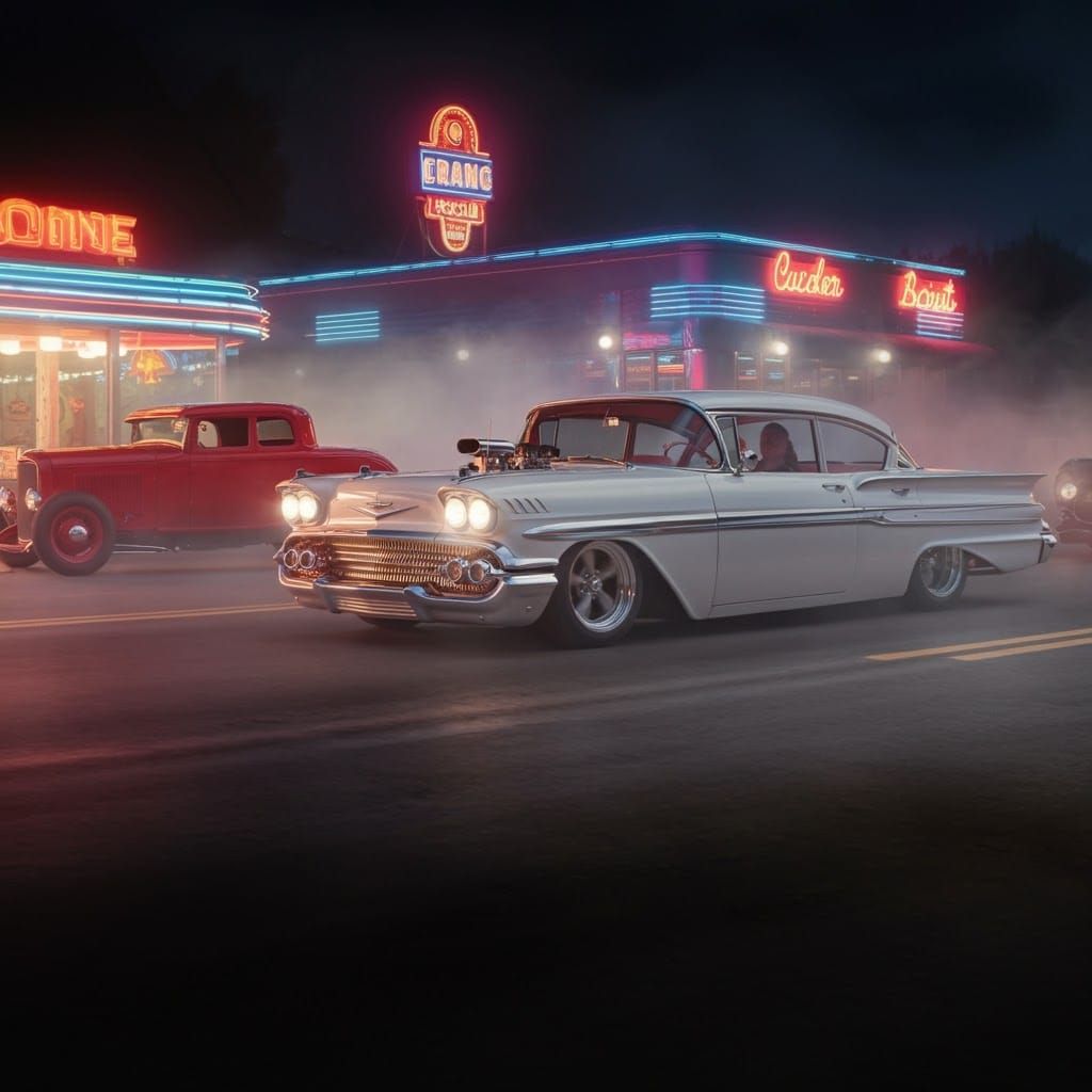 American Graffiti White 58 Chevy