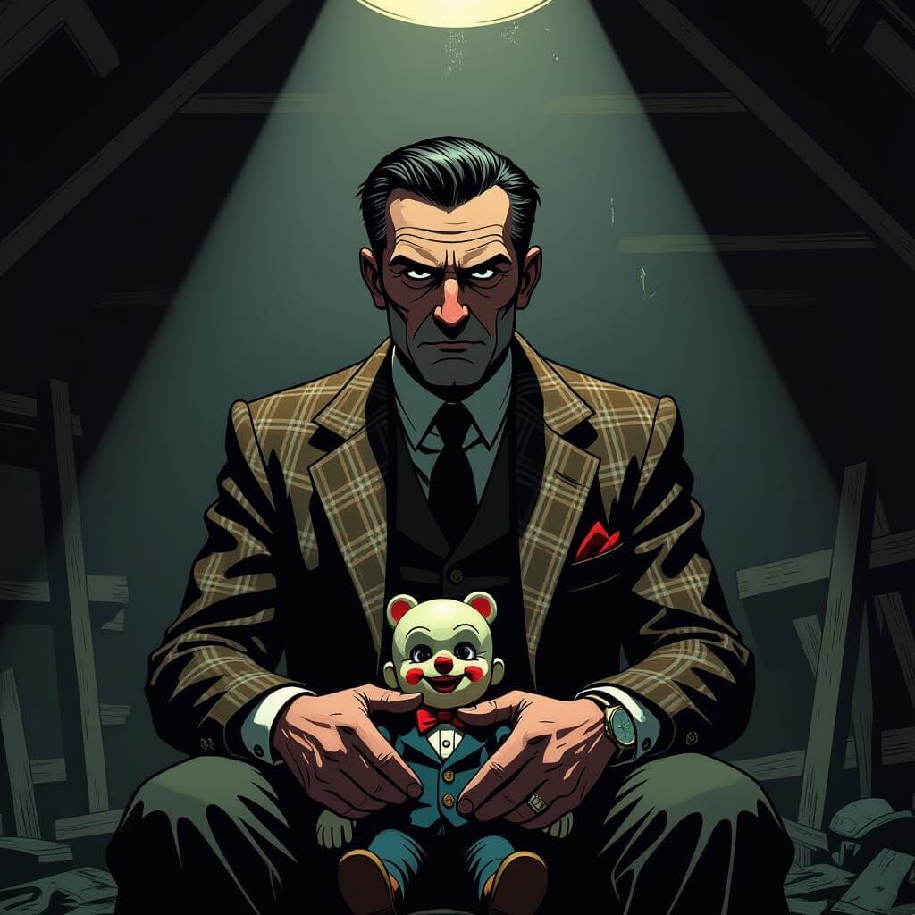 Arnold Wesker Concept Art Portrait in Dark Comic Style