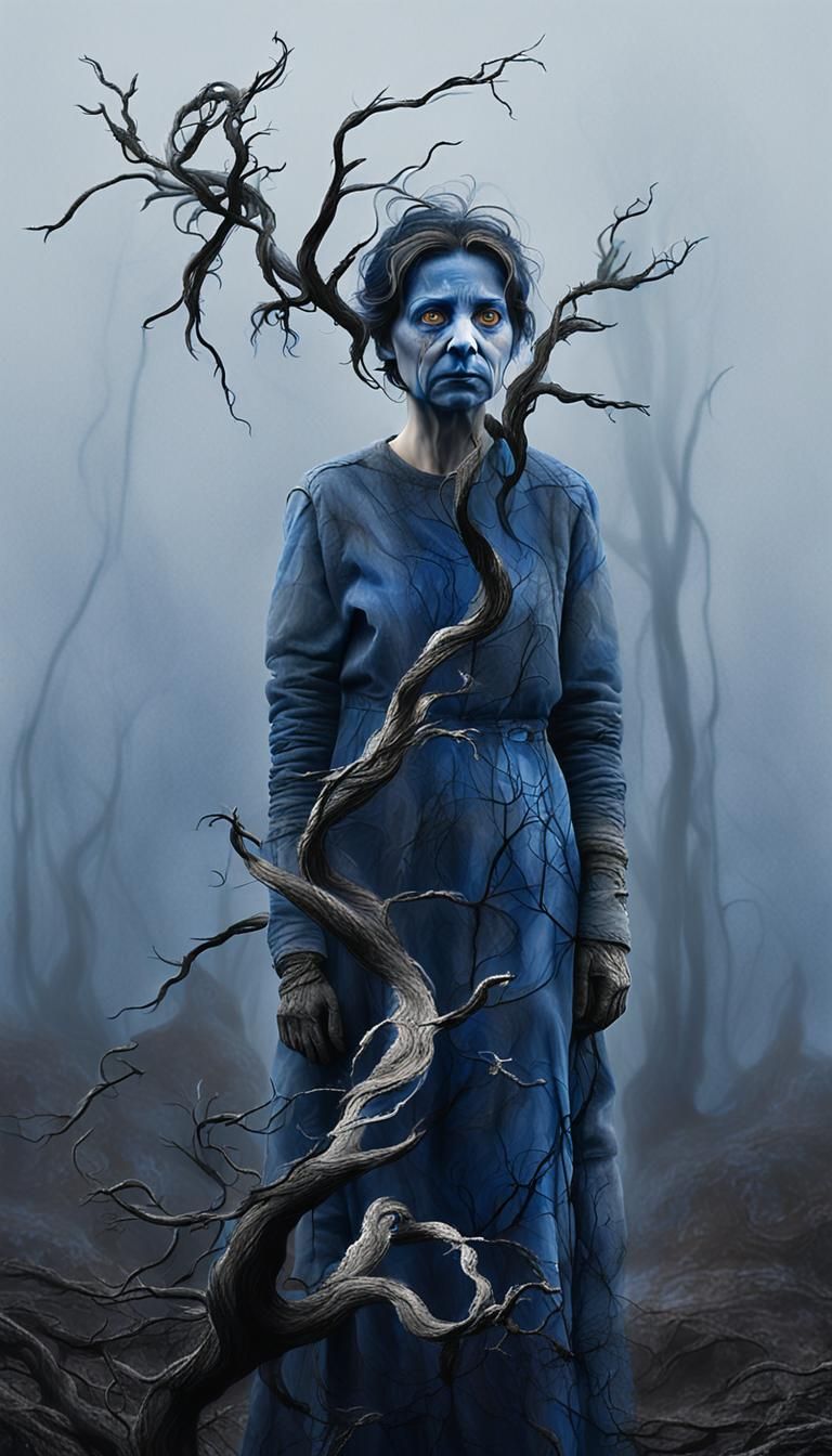 Surreal Portrait of a Woman in Desolate Landscape