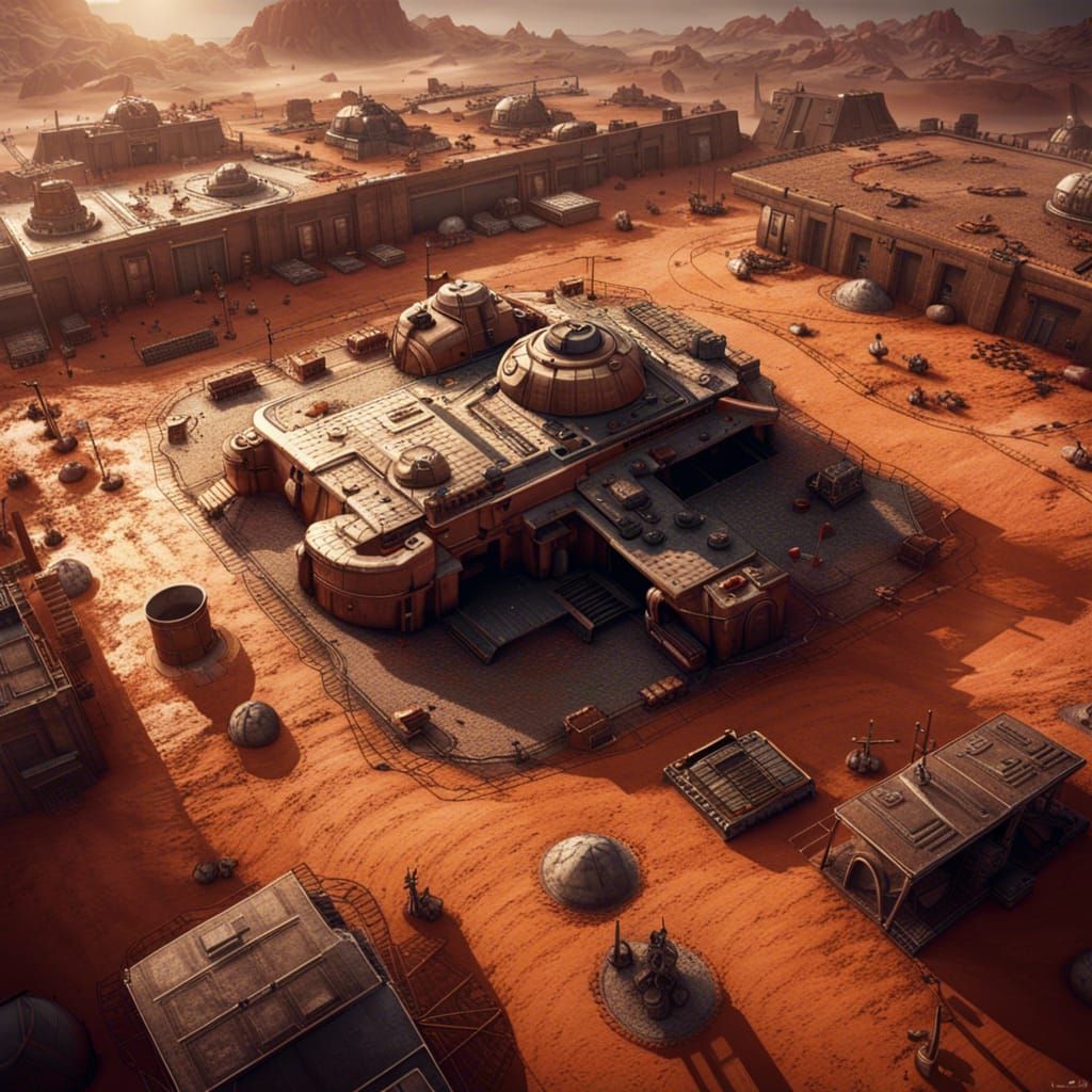 WW2 German Tanks on Mars: Dark Fantasy Art