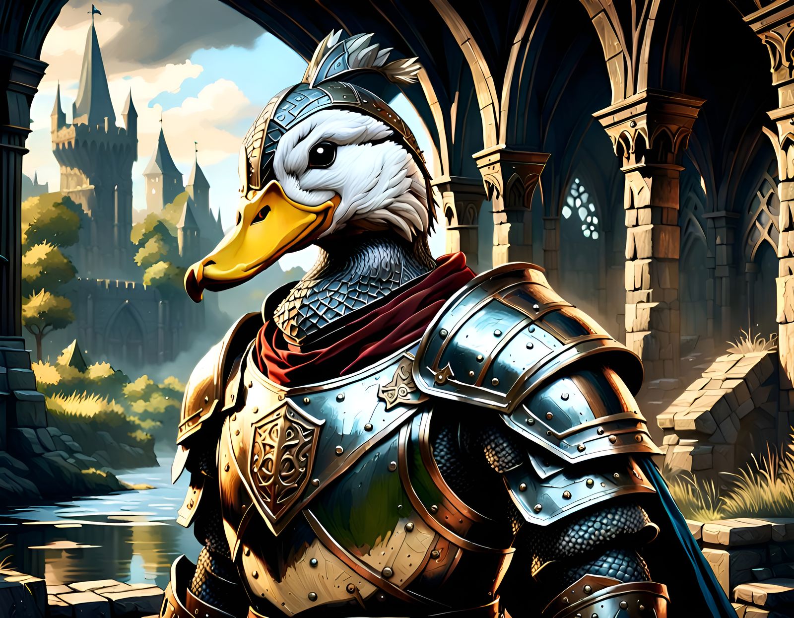 Fearsome Duck Knight in Dark Souls Style