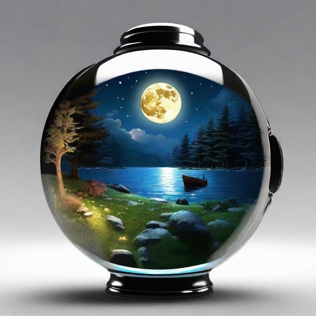 Full Moon Fireflies in Jar, Cinema 4D Render