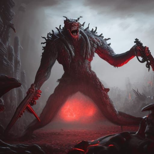 WWII Soldier Turns Into Monster: Detailed Matte Painting