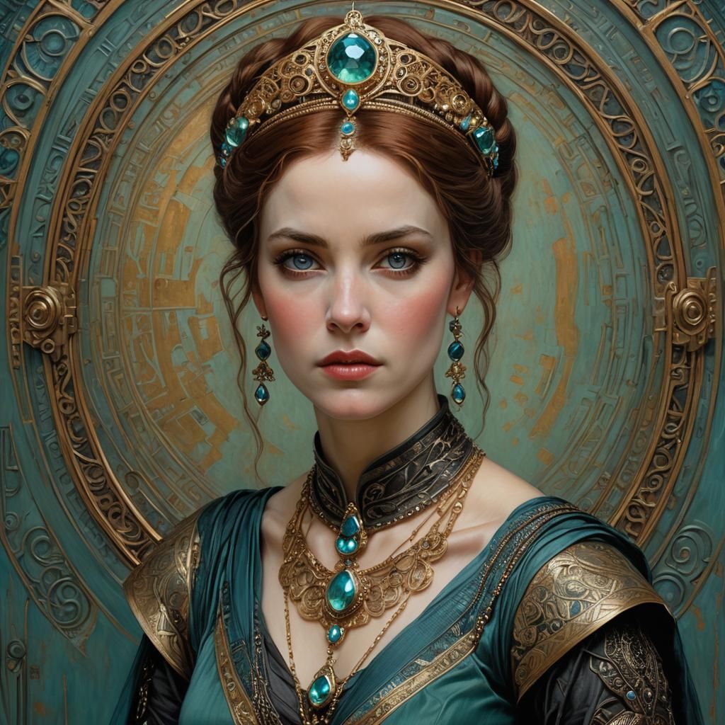 Lady Jessica Portrait in Art Nouveau Style