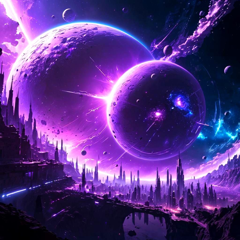 Cosmic Futuristic City in Space: Epic Spectacle