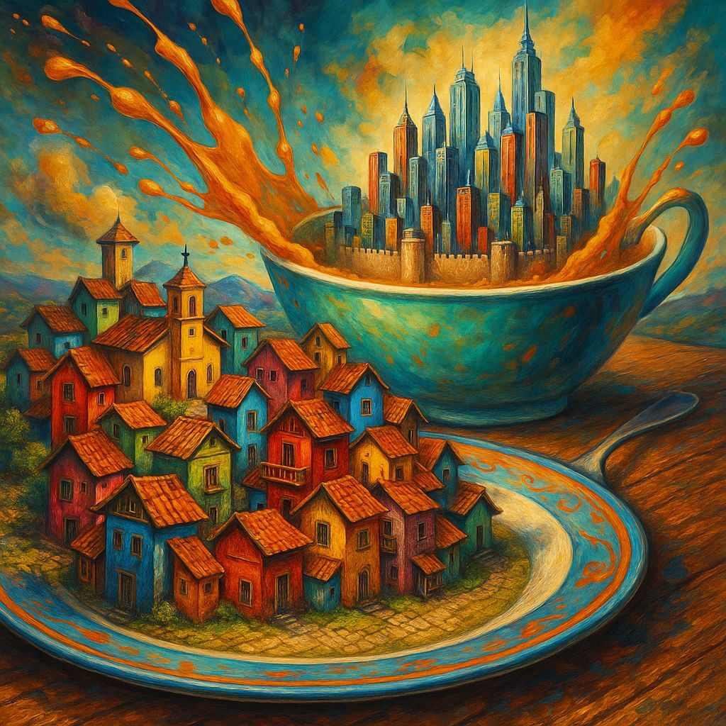 Surreal South American Village and Cityscape