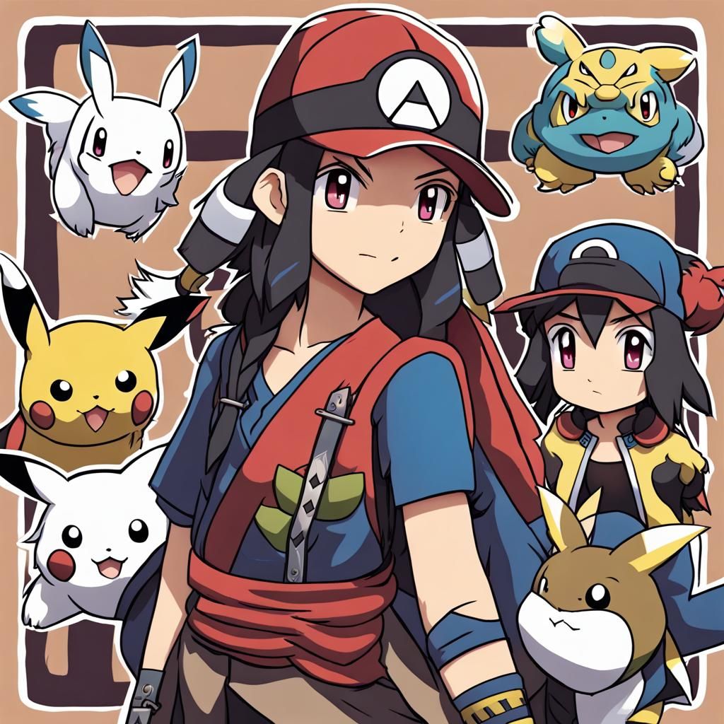 Ainu Inspired Pokémon Trainer in Anime Style