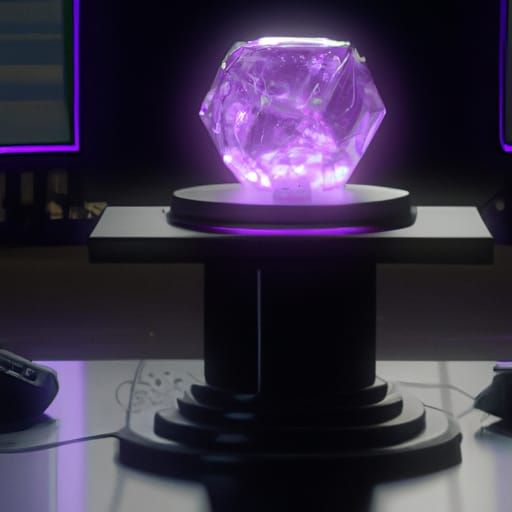 Futuristic Crystal Supercomputer with Holographic Display