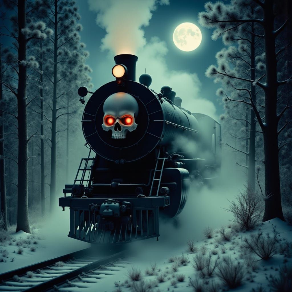 Skull steam locomotive