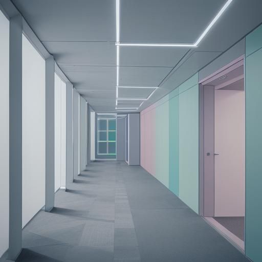 Liminal Underground Office with Non-Euclidean Geometry