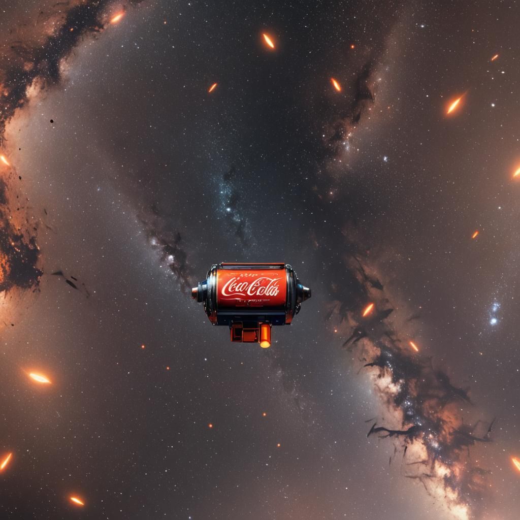 Vintage Coca Cola Minibar in Martian Cyberpunk Space